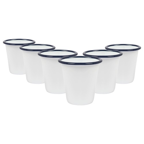 White enamel tumblers - tumblers,