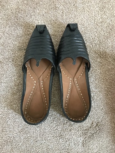 Black leather punjabi - black, shoes