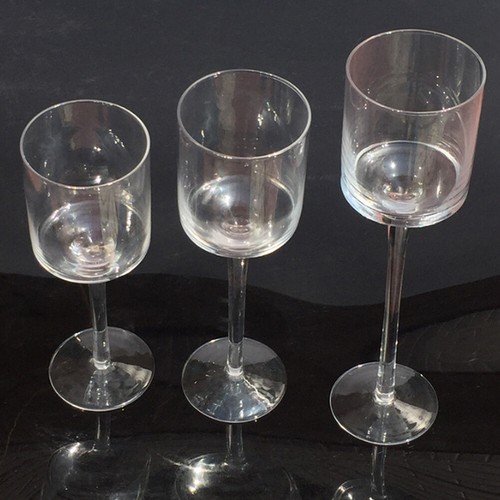 3pcs tall glass tealight - 3pcs,