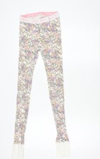 Jack Wills Womens Multicoloured Floral Leggings UK 2XS Cotton Stretch