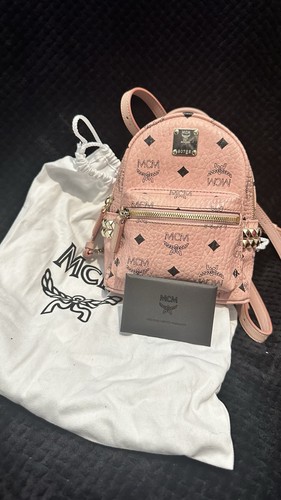Mini mcm backpack pink leather - pink,