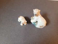 2 X WADE WHIMSIE POLAR ANIMALS 1956-59  POLAR BEAR & CUB VGC
