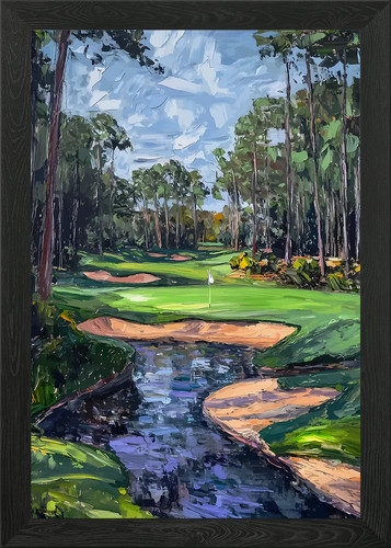 Golf course landscape painting - course,