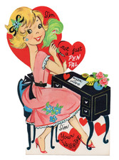 Vintage Valentine Card, XL