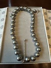 Eternal Collection Grey Pearl Necklace & Matching Earrings Set – Gift Boxed