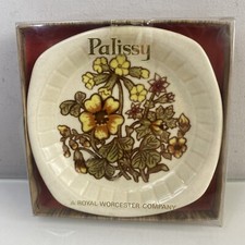 Vintage 1970s Royal Worcester Palissy Trinket Dish Jam Plate Boxed NEW Floral