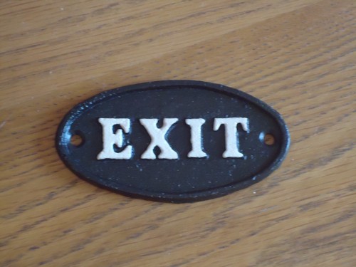 Cast iron exit door wall - cast,