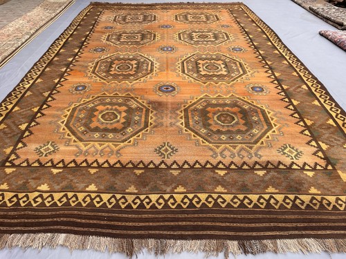 9x15 terracotta area kilim rug - area,