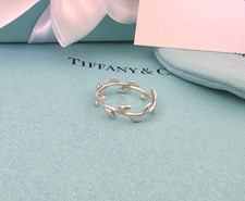 Tiffany & Co. Silver Paloma Picasso Olive Leaf Ring size Q UK, 8 US or 57.5 EU
