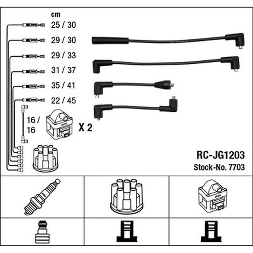 Ignition cable kit ngk 7703 - ignition,