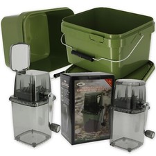 NGT Boilie Bait Crusher Grinder + 5L Square Carp Bucket + Lid Coarse Fishing