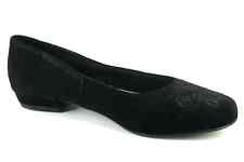 Clarks Ladies Dative Daisy Black Suede Slip On Pumps 6 D