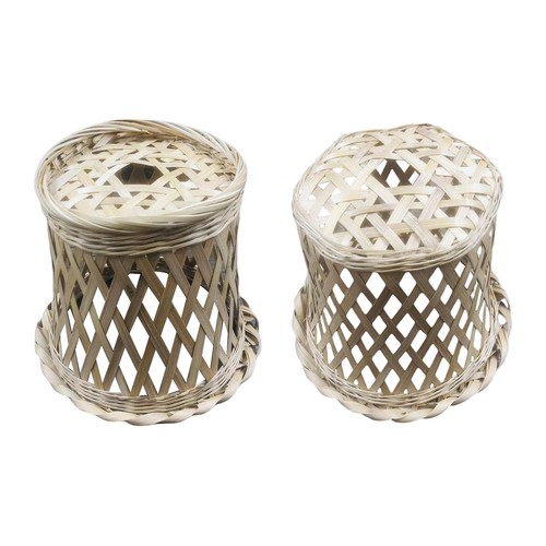 Handwoven bamboo lamp shade - handwoven,