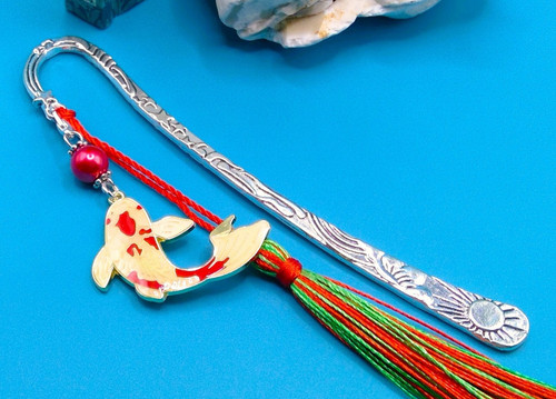 Koi carp fish bookmark tassel - koi,