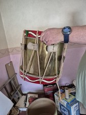 Vintage military drum painted - vintage,