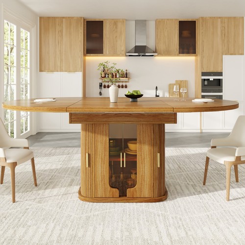 Extendable round dining table - extendable,