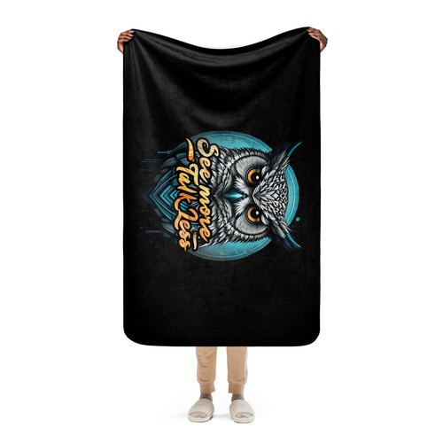 Owl wisdom quote sherpa - wisdom, fleece