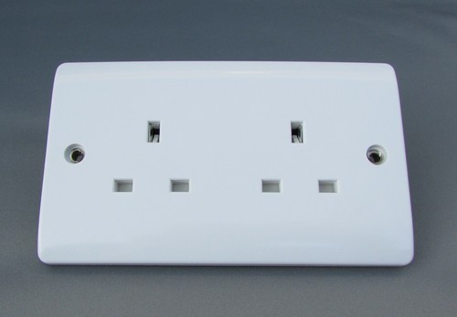 Silver plated mains twin - silver,