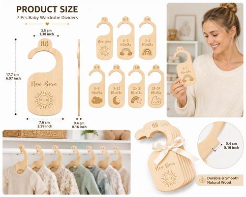 Baby clothes dividers - clothes, wooden
