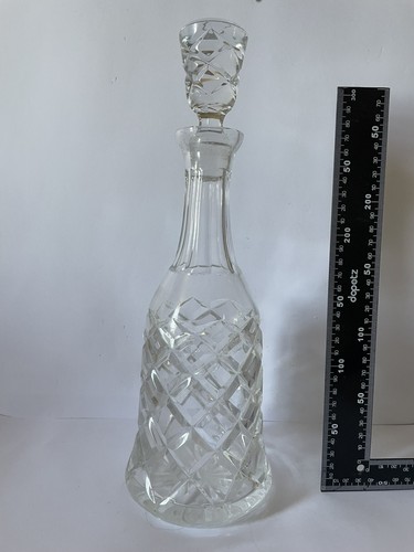 Antique vintage cut glass - glass, bell