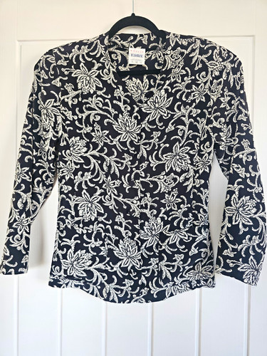 Eastex black white floral - black,
