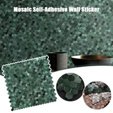 3D Mosaic Metal Aluminum Hexagon Panel Wall Sticker Self-adhesive Tiles Decors.