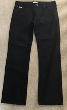 Feraud Black Denim Straight Leg Jeans Cotton 5 Pocket Belt Loops Men's 36R L31"