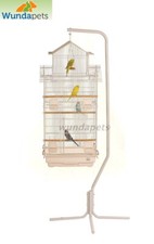 X LARGE JINTU BUDGIE CANARY PARAKEET FINCH BIRD CAGE & C7 WHITE BIRD CAGE STAND