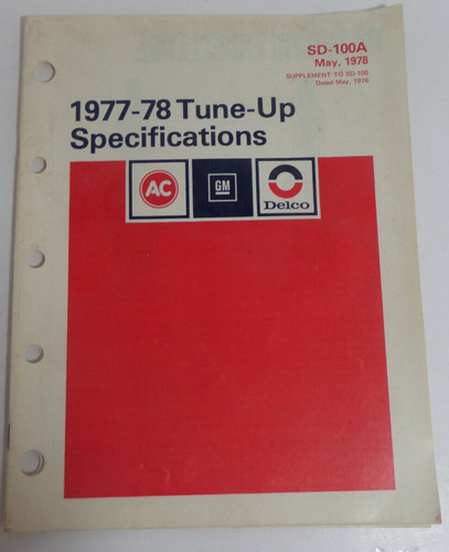1977 tune specifications - tune-up,