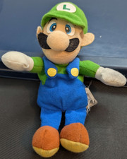Vintage 1997 BD&A Nintendo Super Mario 64 Luigi Bean Bag Plush Toy Rare Retro
