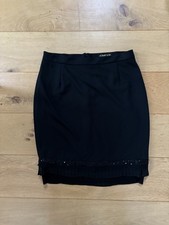 Pompoos Black Skirt Size 12 New Without Tags Sequin Detail and Zip Up Party