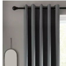 BARGAIN BUNDLE- 4 x Habitat Blackout Plain Eyelet Curtains Grey - Various Sizes