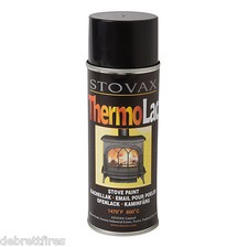Stovax Thermolac 400ml High Temp Black Paint for Stoves, Cast, Grate BBQ, - FP03
