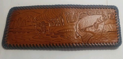 Vtg leather fly fishing - leather,