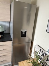 GRUNDIG silver freestanding tall large fridge freezer works perfectly  