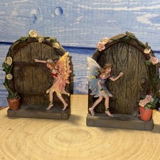 Set Of 2 Garden/Indoor Decorations - Sparkle Fairy Door Home Ornaments (734a)