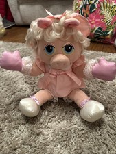 Vintage 80s Muppet Babies MISS PIGGY Plush Doll Playskool Woolworths Soft Toy 14