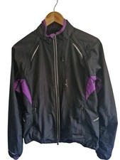 Karrimor Women's Running Jacket Size 12 Purple Black Reflective Zip Pockets