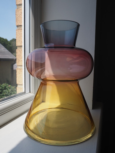 Large contemporary hooped vase