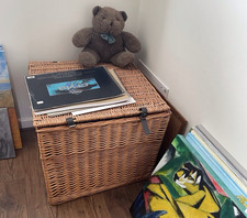 Large Vintage Brown Wicker