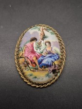 Antique Limoges Enamel Lady