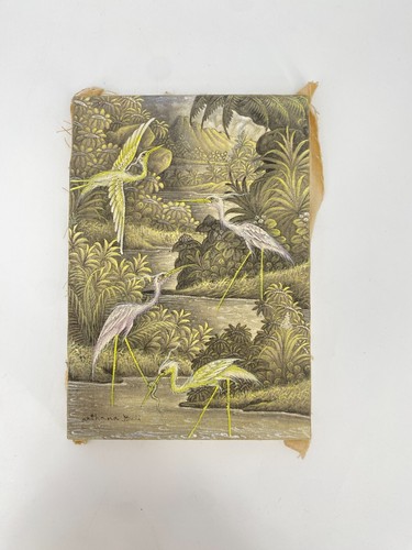Heron bali 80s painting - bali,