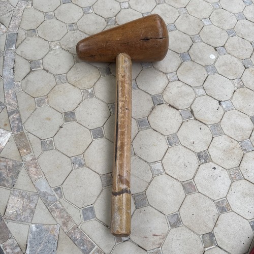 Vintage wooden bossing mallet - wooden,