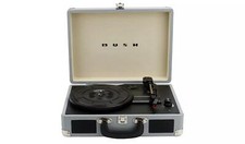 Bush Classic Retro 3 Speed Portable Case Record Player Turntable - Grey/Black A