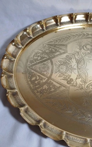 Brass tray vintage - brass,