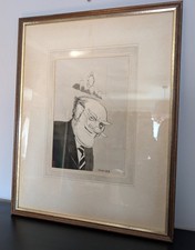 Vintage Caricature Framed and Signed DW 1983