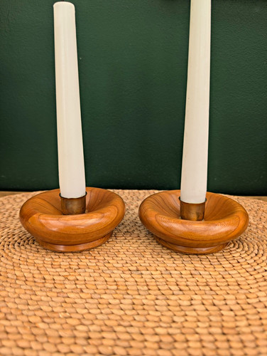 Pair vintage round - pair, brown