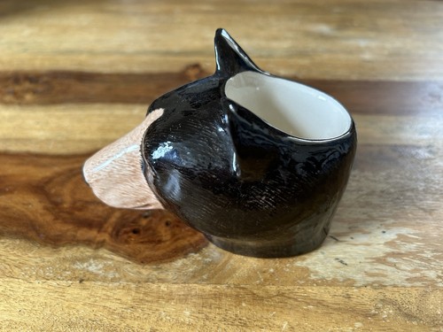 Quail ceramics black bear egg - bear,