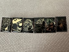 6 Rare Haven Holidays Black and Gold Tone Pin Badges