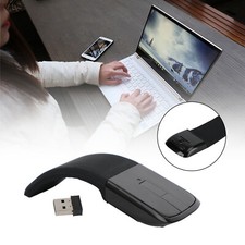 Foldable Arc Touch Wireless Mouse 2.4GHz Optical Touch Receiver PC Laptop Blk UK